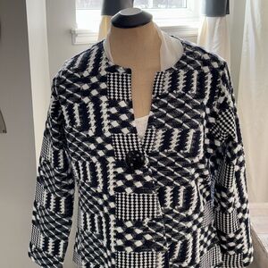 Elegant Black and White Women's Blazer